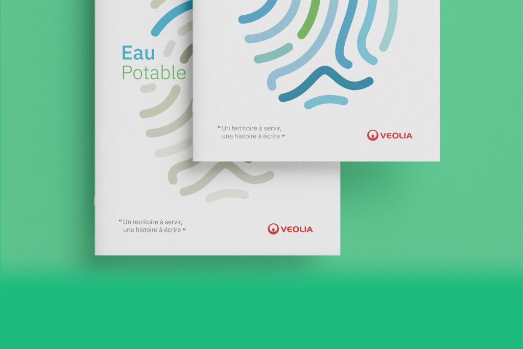 Identité visuelle pour Veolia. Marché public eau et assainissement Saint Étienne métropole